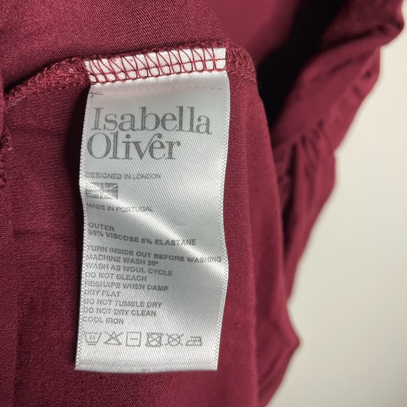 Isabella Oliver Burgundy Ruched Maternity Dress 5 XL - Picture 4 of 6